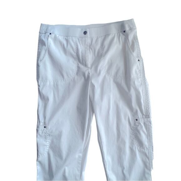 Chico's White Convertible Roll Up Cotton Blend Summer Pants sz 0.5  (S/6) - Picture 4 of 9